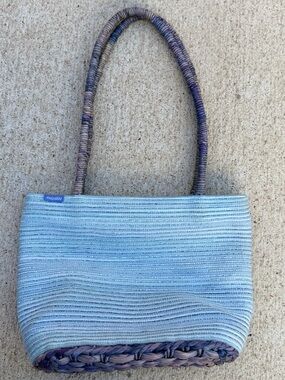 Wallaroo Hat Company Sydney Sling Woven Beach Tote Bag Blue